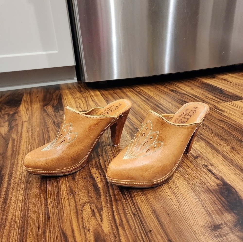 Festival Vintage Connie Leather/wood heeled mule - Picture 8 of 12
